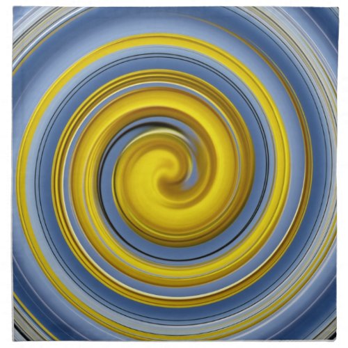 Yellow_blue spiral cloth napkin