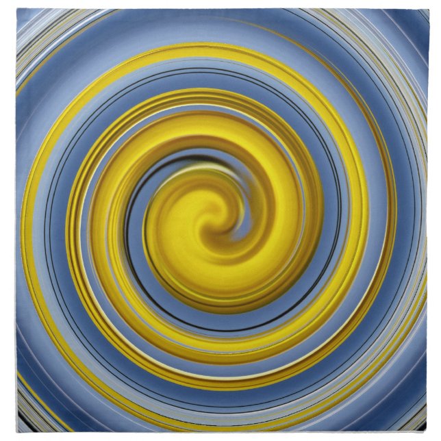 Yellow-blue spiral cloth napkin (Front)