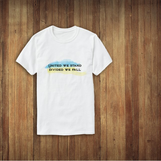 Yellow blue ukraine flag united we stand quote  T-Shirt (Creator Uploaded)