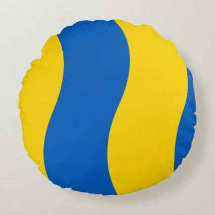 Yellow Blue Ukrainian Colors Round Pillow