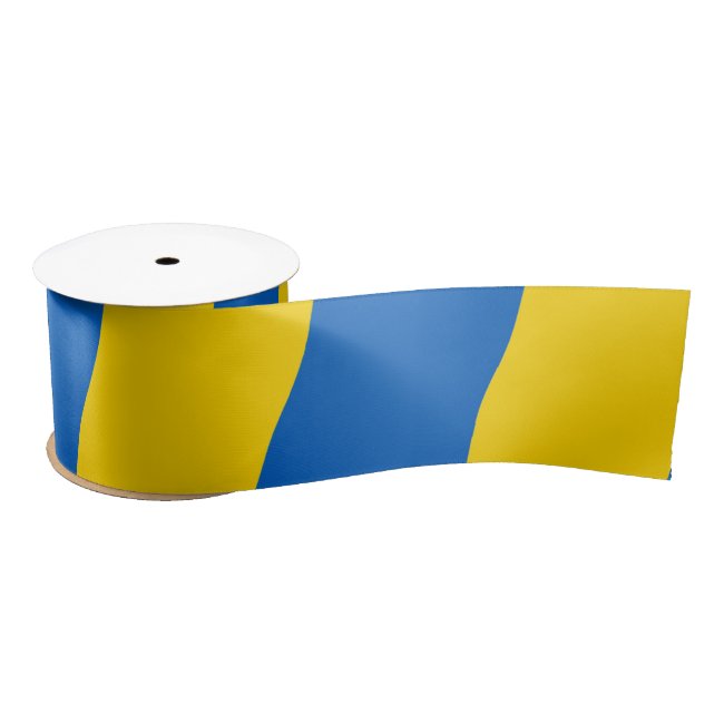 Yellow Blue Ukrainian Colors Satin Ribbon