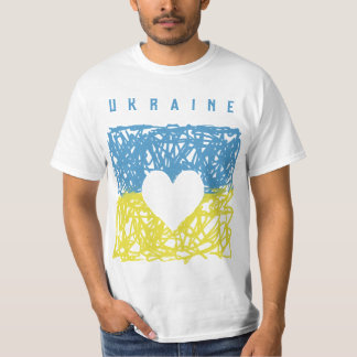 Yellow blue Ukrainian flag heart T-Shirt