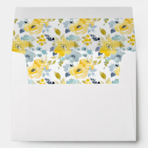 Yellow & Blue Watercolor Pattern Envelope