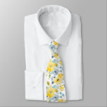 Yellow &amp; Blue Watercolor Pattern Neck Tie at Zazzle