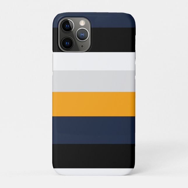 Yellow, blue, white, and black stripes Case-Mate iPhone case (Back)