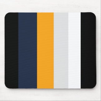 Yellow, blue, white, and black stripes mouse pad