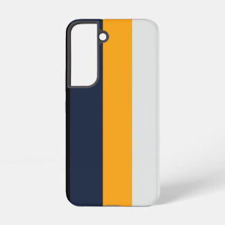 Yellow, blue, white, and black stripes samsung galaxy s22 case