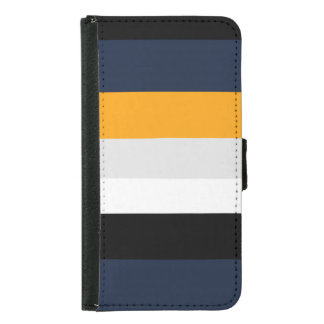 Yellow, blue, white, and black stripes samsung galaxy s5 wallet case