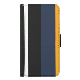 Yellow, blue, white, and black stripes samsung galaxy s5 wallet case
