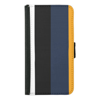 Yellow, blue, white, and black stripes samsung galaxy s5 wallet case