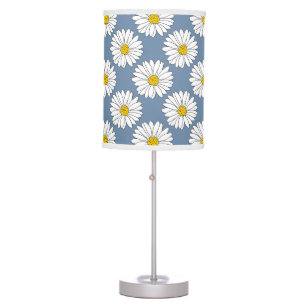 Yellow Blue White Daisy Pattern Table Lamp