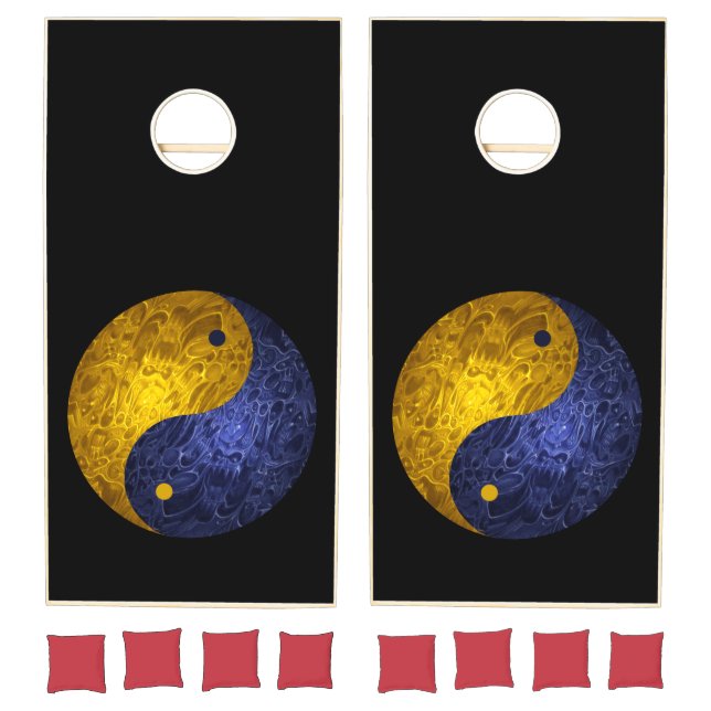 Yellow Blue Yin Yang Cornhole Set (Set)