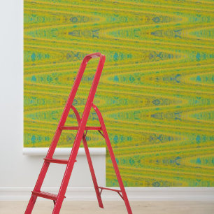 Yellow blue zig-zag horizontal pattern peel  stick wallpaper 