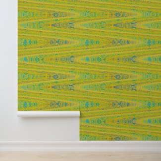 Yellow blue zig-zag horizontal pattern peel  stick