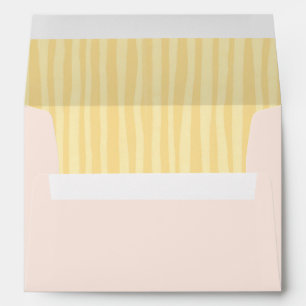 Yellow Blush Pink Inside Striped Envelope