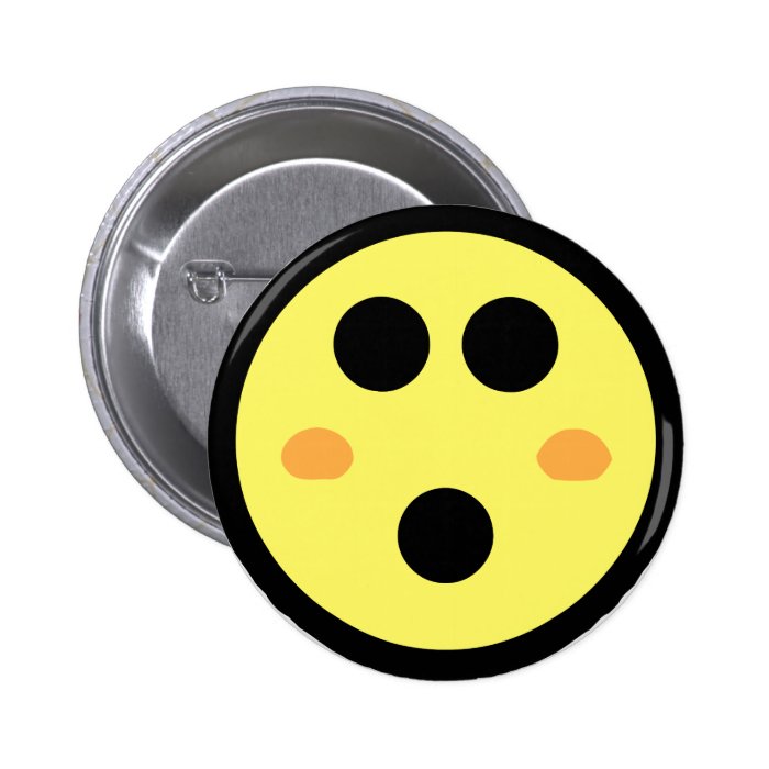 Yellow Blushing Smiley Face Buttons