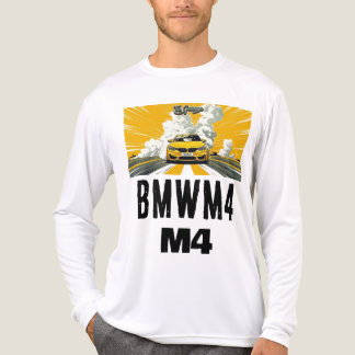 Yellow BMW M4 Sports Car Graphic Illustration Long Tri-Blend Shirt