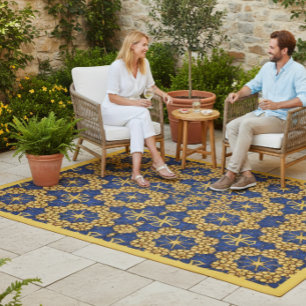 Yellow BoHo Botanicals Outdoor Rug