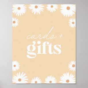 Yellow Boho Daisy Baby Shower Cards and Gifts Poster