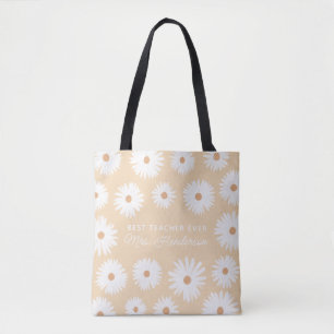 Yellow Boho Daisy Best Teacher Ever Tote Bag