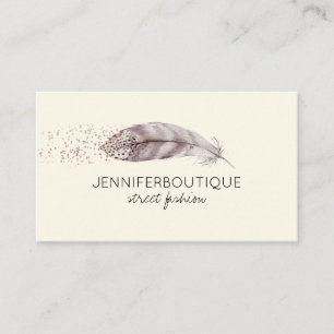 Yellow Boho Hand Drawn Angel Bird Feather Business Card