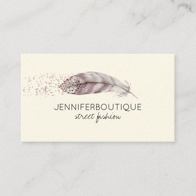Yellow Boho Hand Drawn Angel Bird Feather Business Card