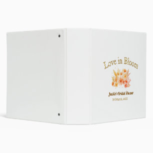 yellow boho love in Bloom bridal shower name retro 3 Ring Binder