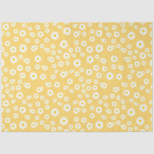 Yellow Boho Spring Daisies Pattern Tissue Paper