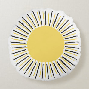 Yellow boho sun pillow
