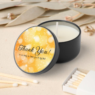 Yellow Bokeh Background Mini Candle Favors