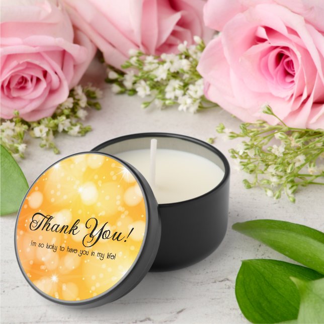 Yellow Bokeh Background Mini Candle Favors (Insitu (Wedding))