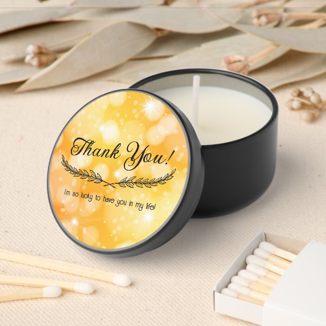Yellow Bokeh Background Mini Candle Favors (Insitu)
