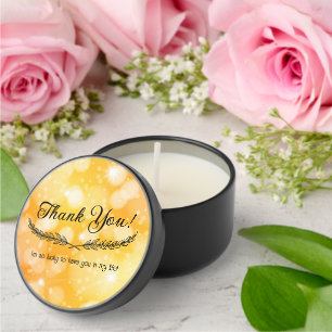 Yellow Bokeh Background Mini Candle Favors