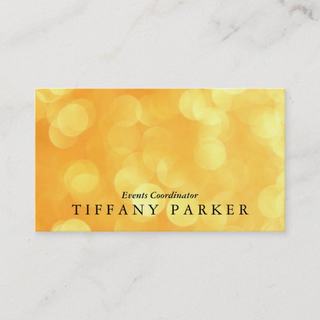 Yellow Bokeh Business Card (Front)
