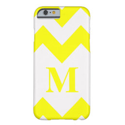 Yellow Bold Chevron with monogram Barely There iPhone 6 Case