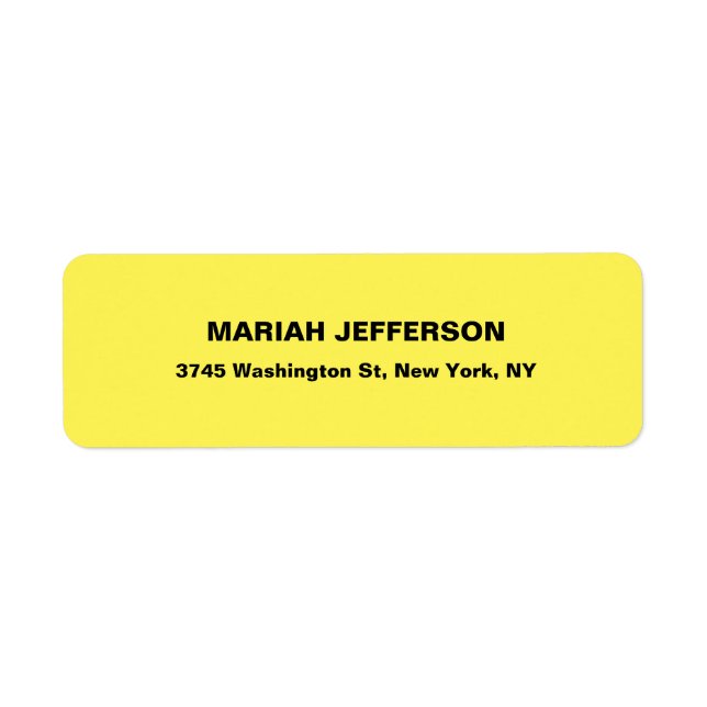 Yellow Bold Elegant Minimal Modern Professional Label (Front)