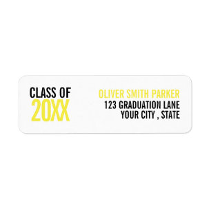 Yellow bold graduation custom YEAR Label