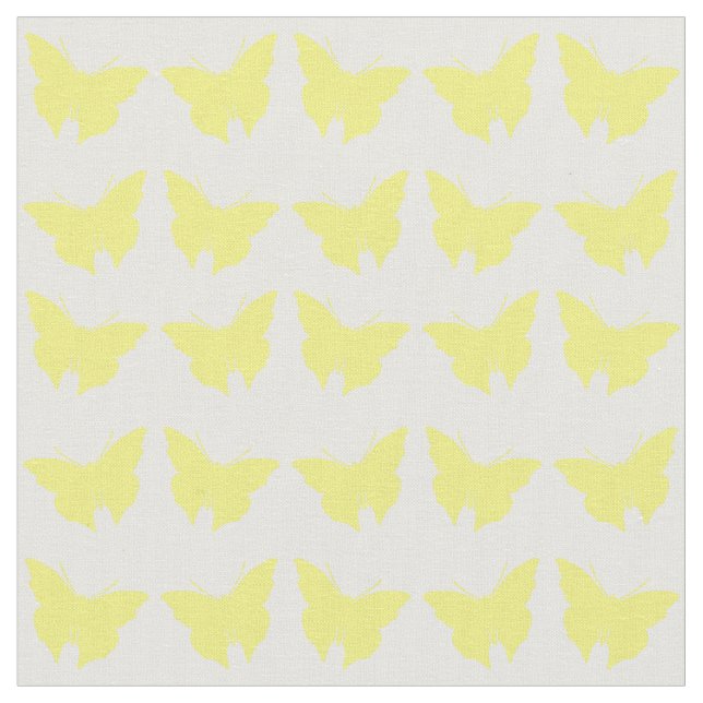 Yellow Bold Mod Butterflies Fabric (Close Up)