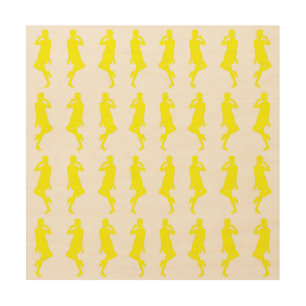 Yellow Bold Mod GoGo Girls Wood Wall Decor
