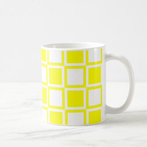 Yellow Bold Mod Squares Coffee Mug