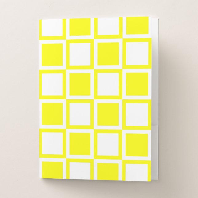 Yellow Bold Mod Squares Pocket Folder (Front)
