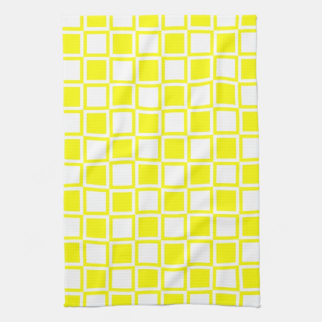 Yellow Bold Mod Squares Towel (Vertical)