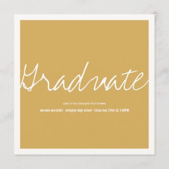 Yellow Bold Photo Graduation Announcements by AllyJCat at Zazzle