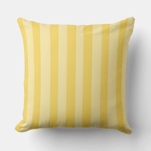 Yellow Bold Stripe  Throw Pillow