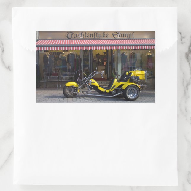 Yellow Boom Trike Rectangular Sticker Zazzle