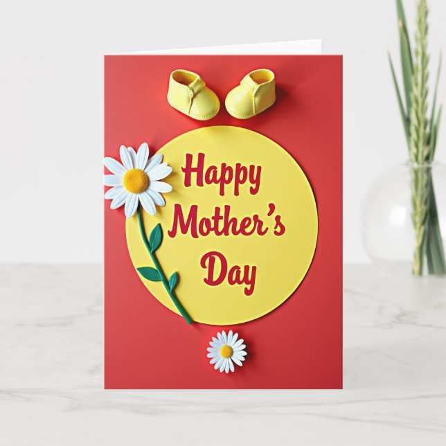 Yellow Booties Mothers Day Card (Front)