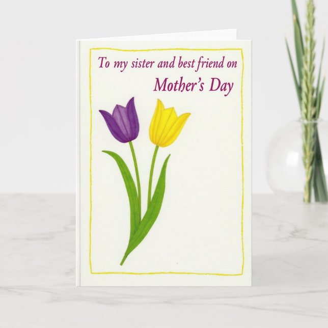 Yellow Border Mothers Day Card (Front)