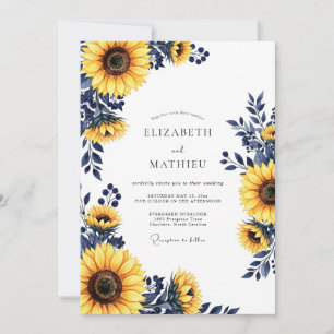 Yellow Botanical Autumn Wedding Invitation