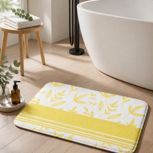 Yellow Botanical Bath Mat (Creator Uploaded)