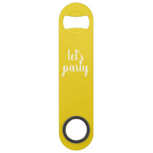 Yellow Bottle Opener: let's party Bar Key